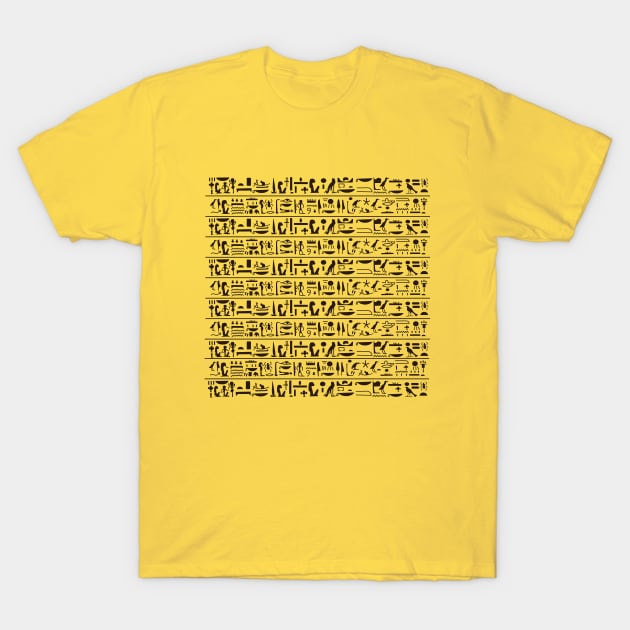 Ancient egypt brown hyeroglyphs pattern T-Shirt by Drumsartco